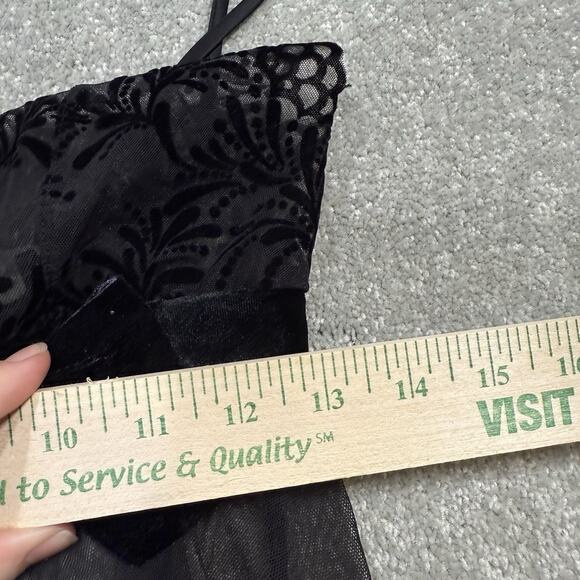 Victorias Secret NWT Slip Dress Black Babydoll Chemise Bow Sz Med Lace Coquette - Picture 10 of 11